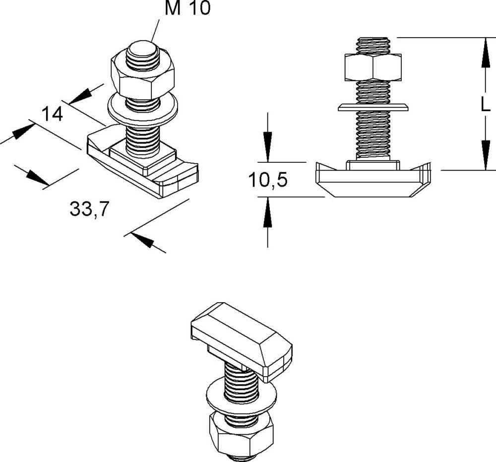 50 Stk. Niedax Hakenkopfschrauben HK 510/50 E5