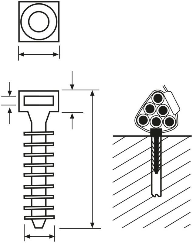 HellermannTyton Wanddübel LOK01-N66-BK-C1