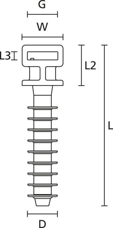 HellermannTyton Wanddübel LOK01-N66-BK-C1