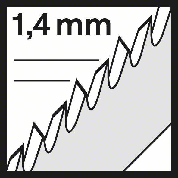 Stichsägeblatt T 101 AO Gesamt-L.83mm Zahnt.1,4mm HCS 5 St./Karte BOSCH