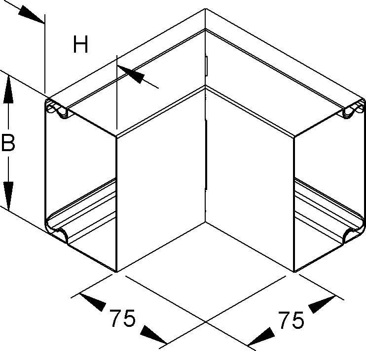 Niedax Außeneck, 90 Grad LUAC 60.150 W