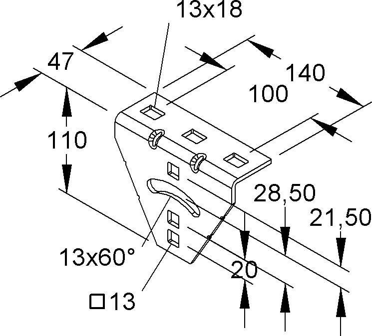 Niedax Anschlußwinkel AWG 110/140