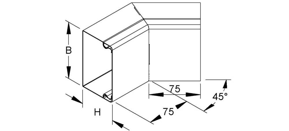 Niedax Inneneck, 45 Grad LUIB 100.100 R
