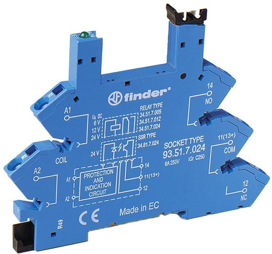 Finder Fassung m.Zugfederklemme 93.51.7.024