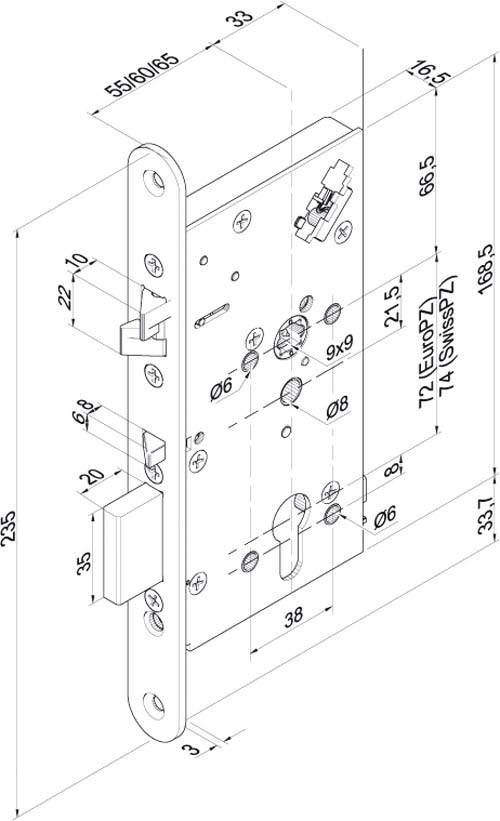 Assa Abloy effeff Sicherheitsschloss 709 709X701PZ---G44
