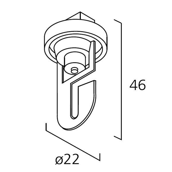 LTS Licht&Leuchten Universal-Haken EU 36 sw-99-067-2