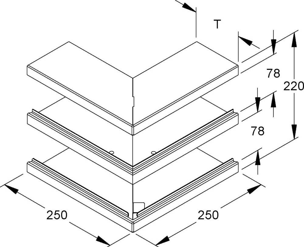Niedax DKU-Außeneck DKA 220-78T100 W
