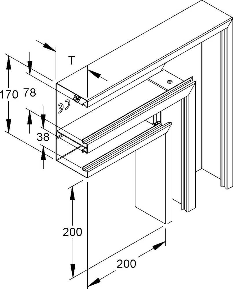 Niedax GK-Vertikaleck 90Gr. DKVU 170-78T80 WA