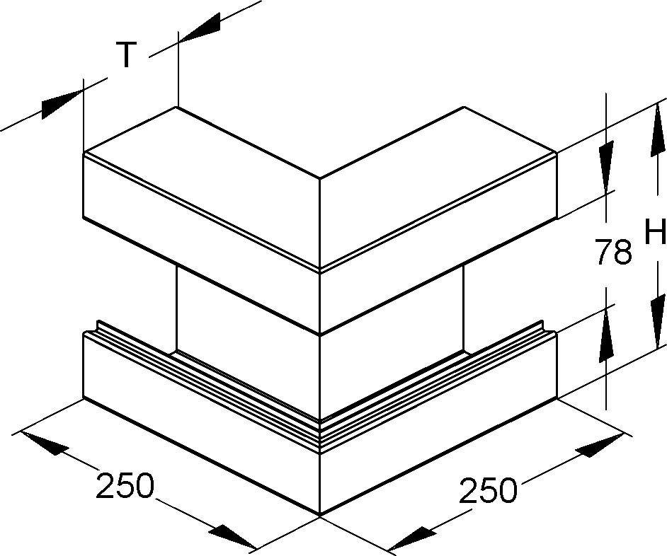 Niedax Gerätekanal-Außeneck GKA 110-78T100 R