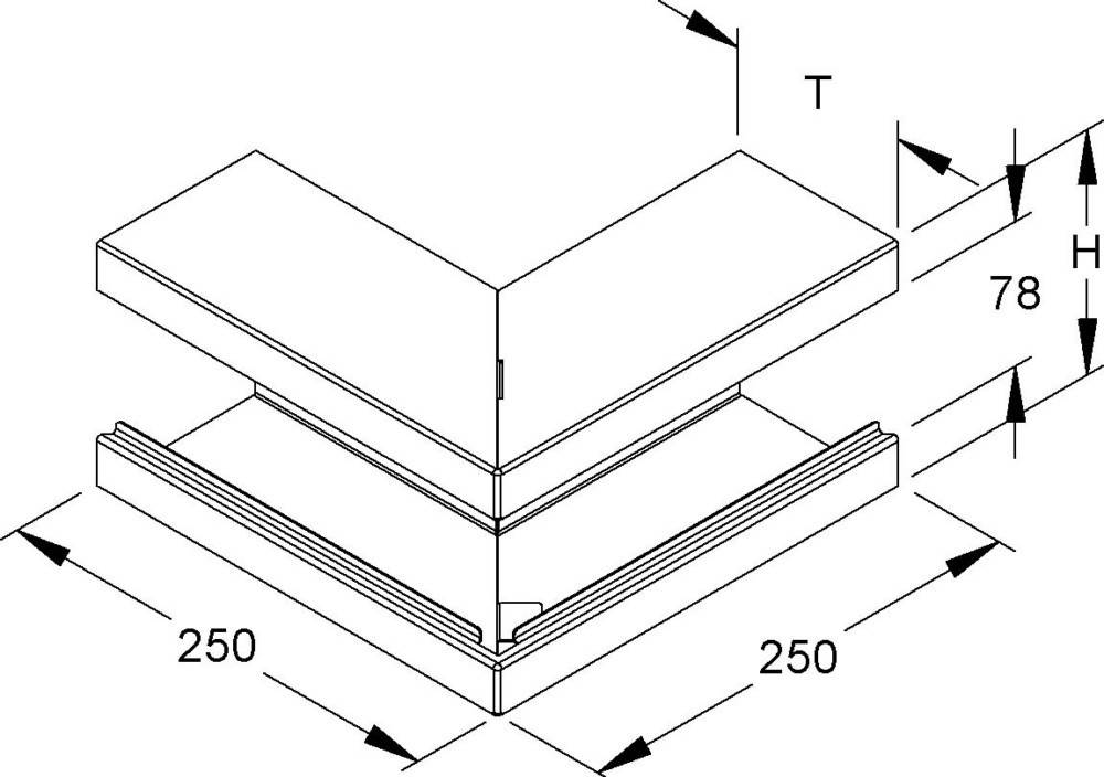 Niedax Gerätekanal-Außeneck GKA 220-78T100 W