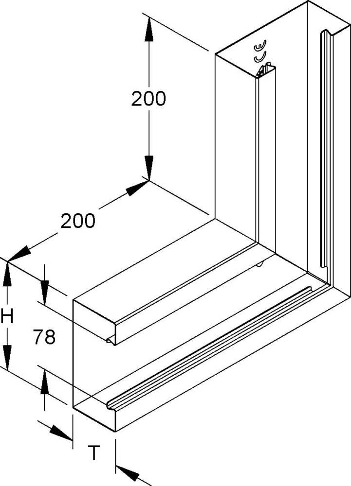 Niedax Gerätekanal-Vertikaleck GKV 110-78 L