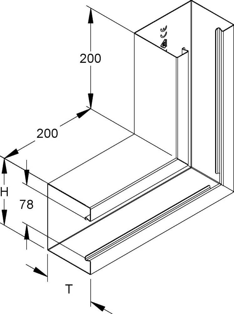 Niedax Gerätekanal-Vertikaleck GKV 110-78T100 W