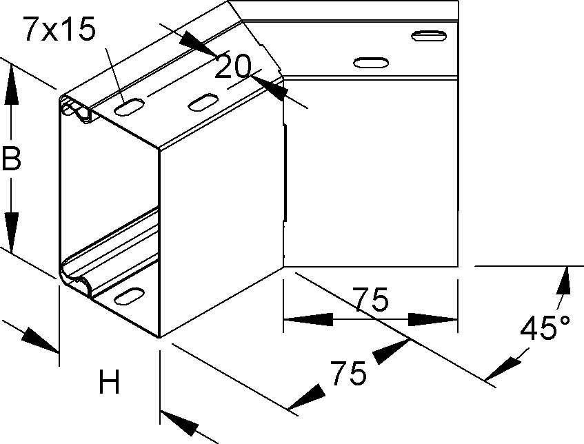 Niedax Außeneck, 45 Grad LEAB 60.150