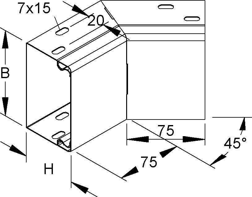 Niedax Inneneck, 45 Grad LEIB 60.200