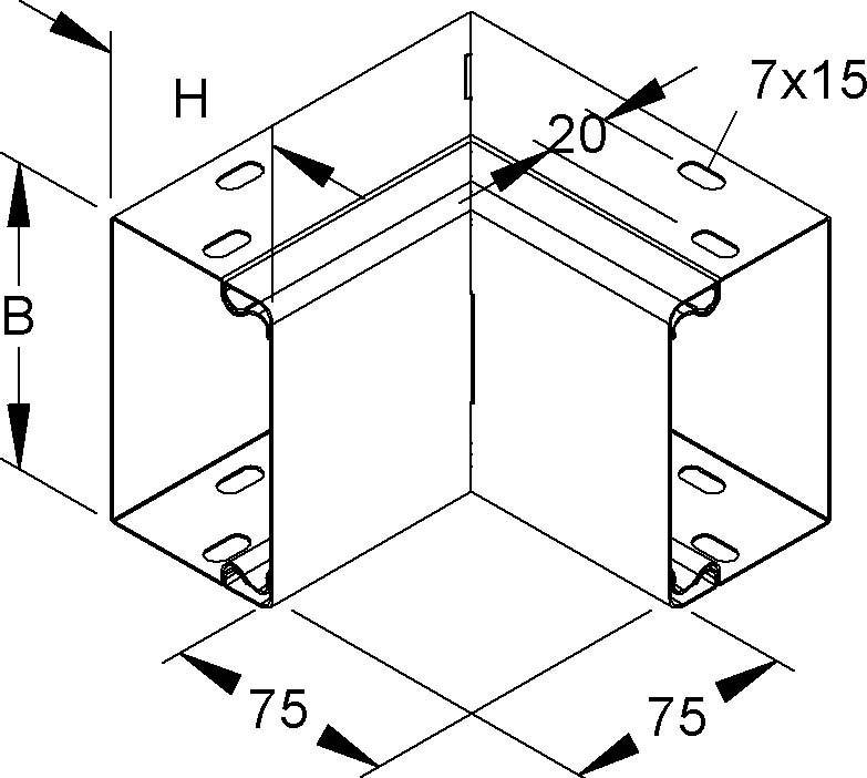 Niedax Inneneck, 90 Grad LEIC 60.060