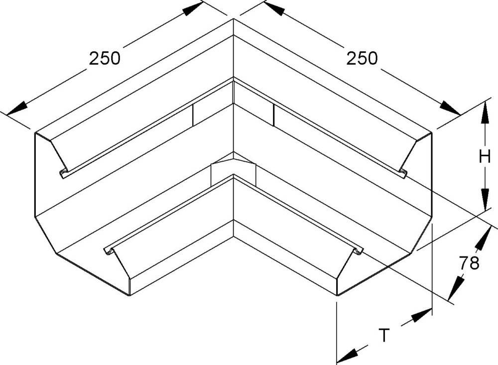 Niedax Pultkanal Inneneck PLI 120-78 R