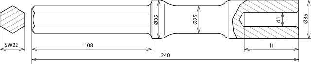 DEHN Hammereinsatz HETE20SW22VHACSTBLAN