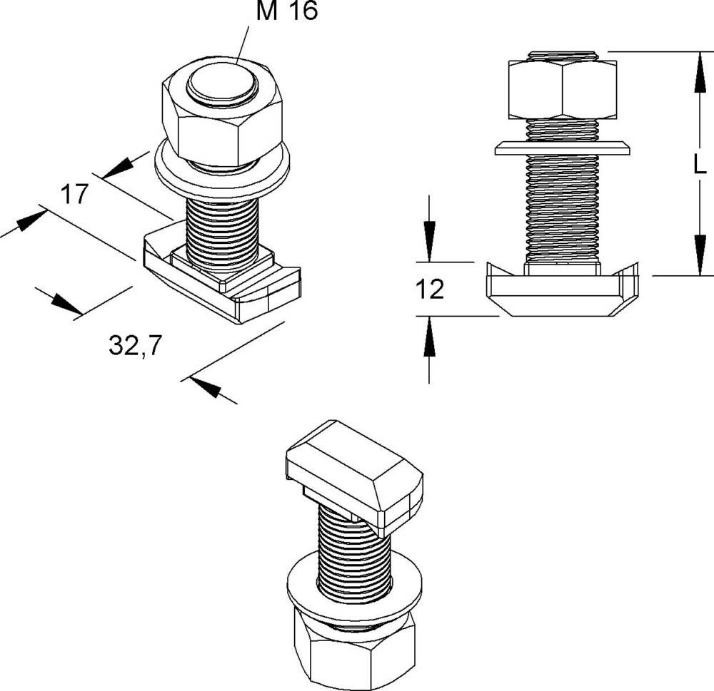 100 Stk. Niedax Hakenkopfschrauben HK 516/50
