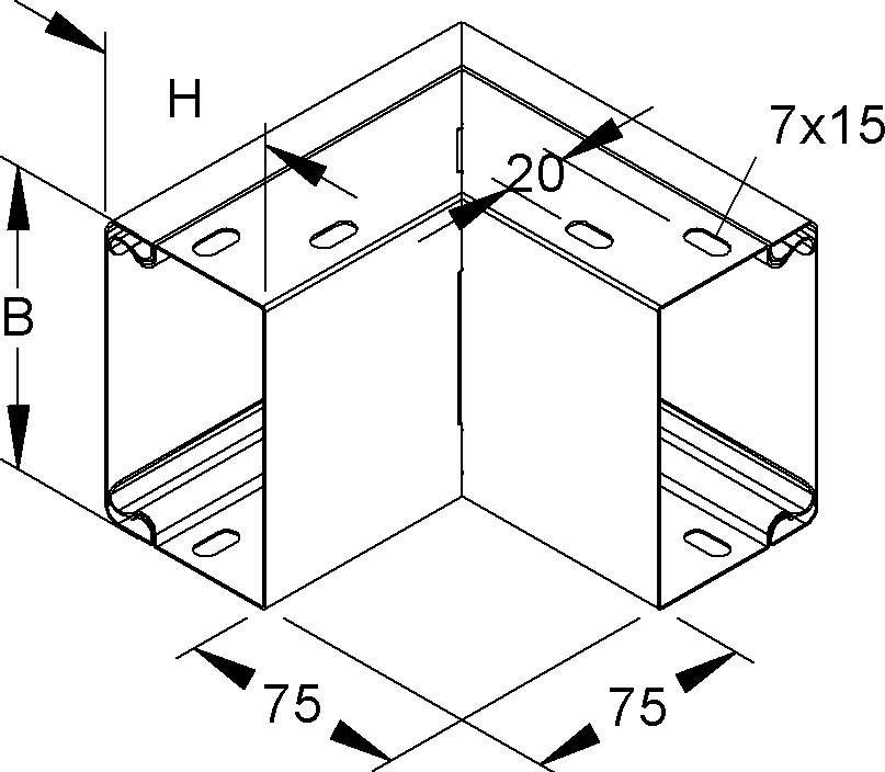 Niedax Außeneck, 90 Grad LEAC 60.200
