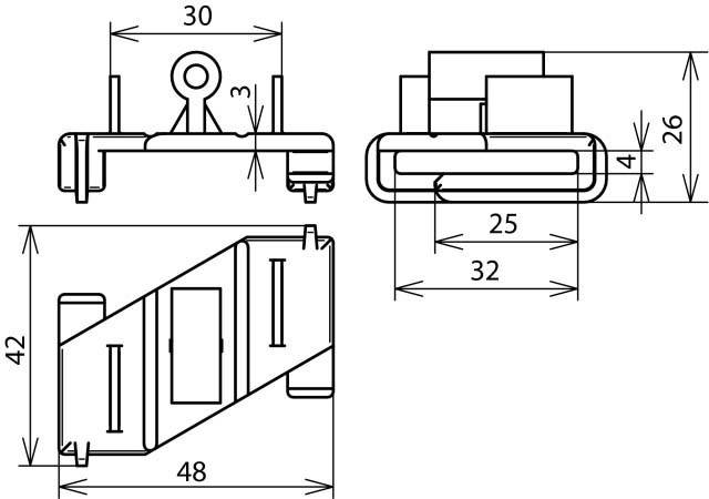 50 Stk. DEHN Flachbandhalter-Adapter FLA30 FB KF K SW