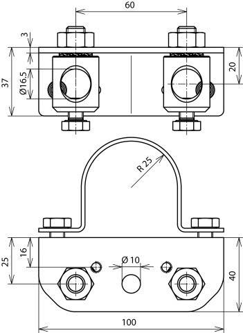 10 Stk. DEHN Adapter AD WAS 50 BB16 V2A