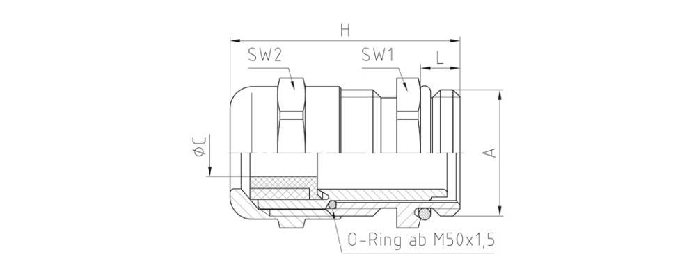 Jacob MS-Kabelverschraubung 50.625 M/R