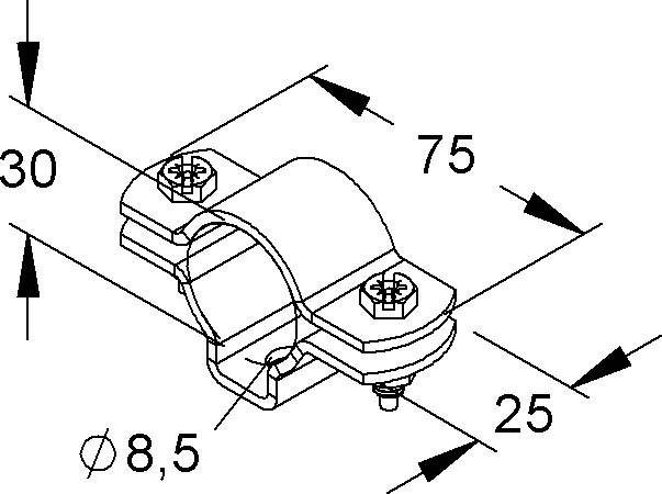 Niedax Schraubabstands-Schelle SASS 30 E3