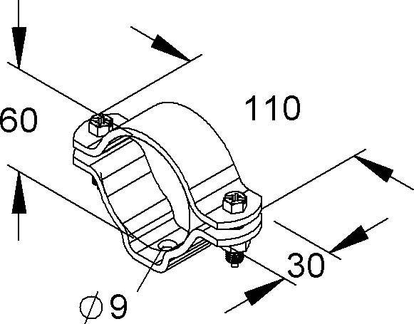 Niedax Schraubabstands-Schelle SASS 60 F