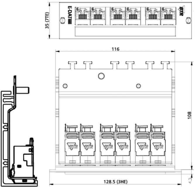 Metz Connect Patchmodul C6Amodul 6Port 130B11E2-E
