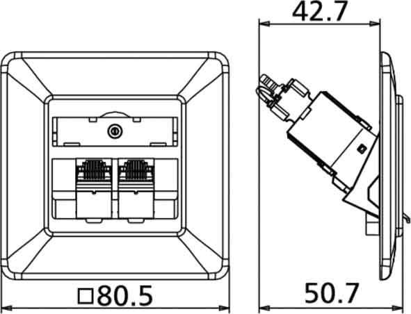 Metz Connect Anschlussdose C6Amodul UP 130B11D21002-E