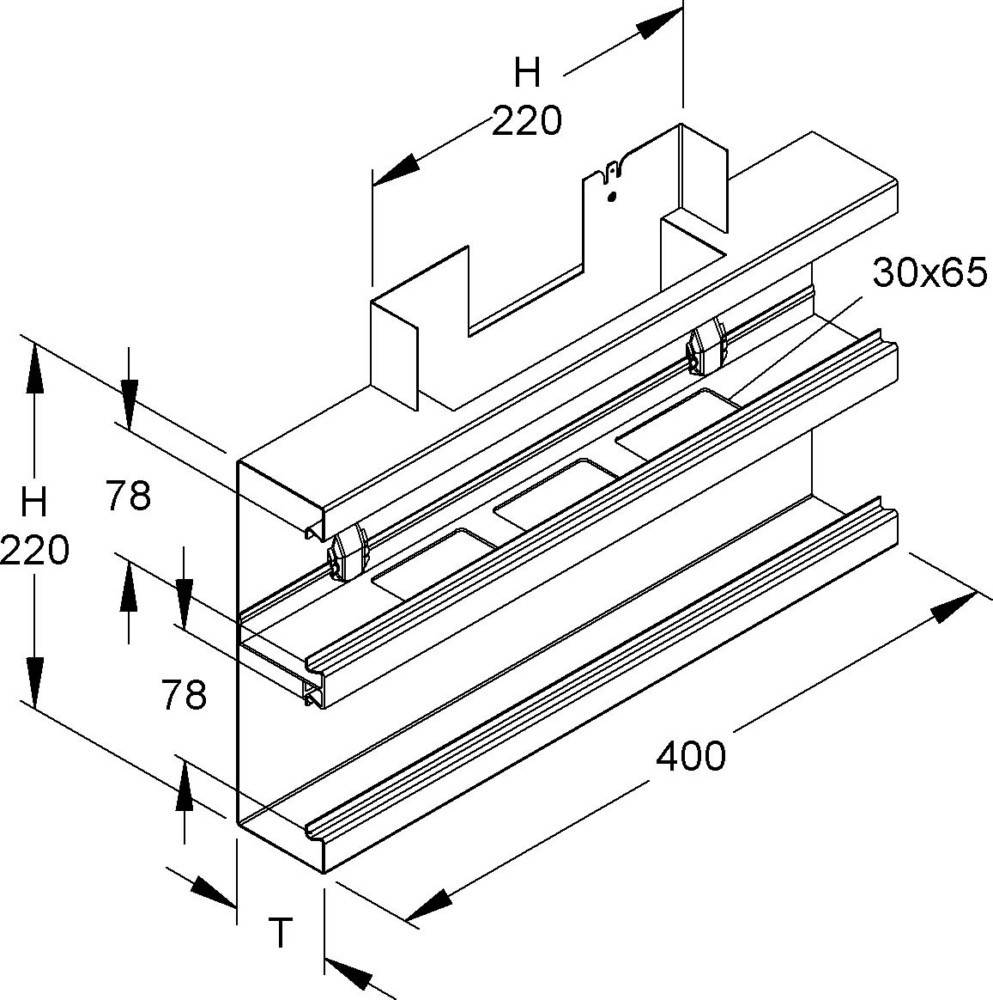 2 Stk. Niedax DKU-T-Stück DKT 220-78T60 L