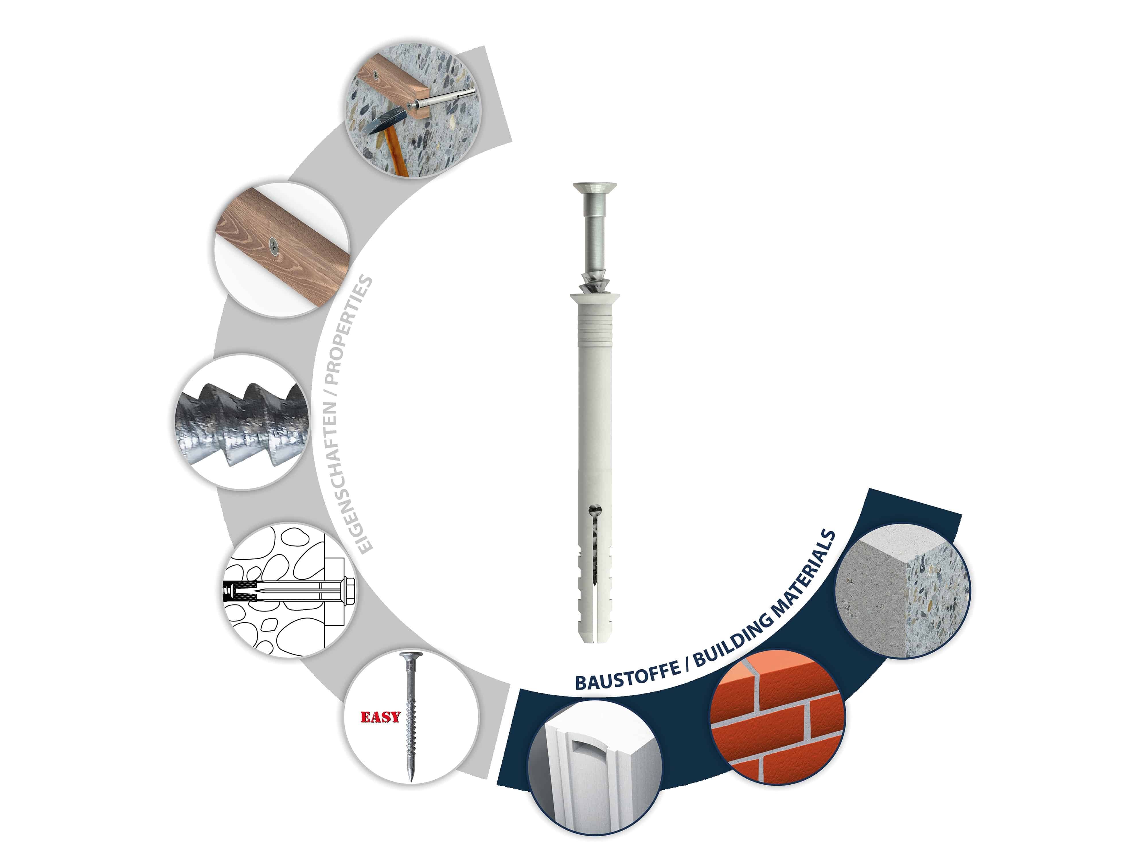 50 Stück TOX-Dübel-Techn. Nageldübel Attack 6/35 KT