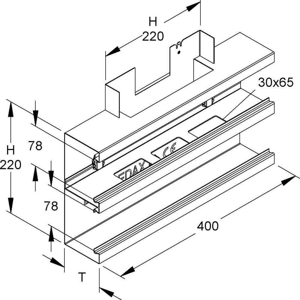 Niedax DKU-T-Stück DKT 220-78T80 R