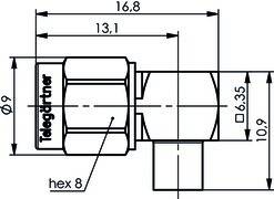 Telegärtner SMA-Kabelwinkelstecker AU 100024624