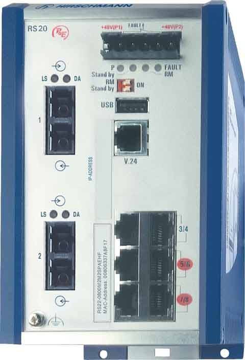 Hirschmann INET PoE Rail Switch RS22-0800M2M2SPAEHF