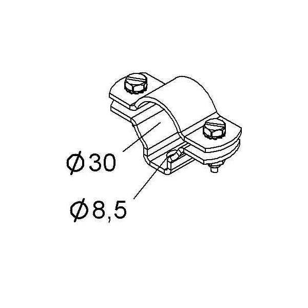 Niedax Schraubabstands-Schelle SASS 30 E3