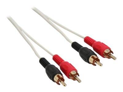 INLINE - Cinch Kabel - 2x Cinch - Stecker / Stecker - weiß / gold - 10m