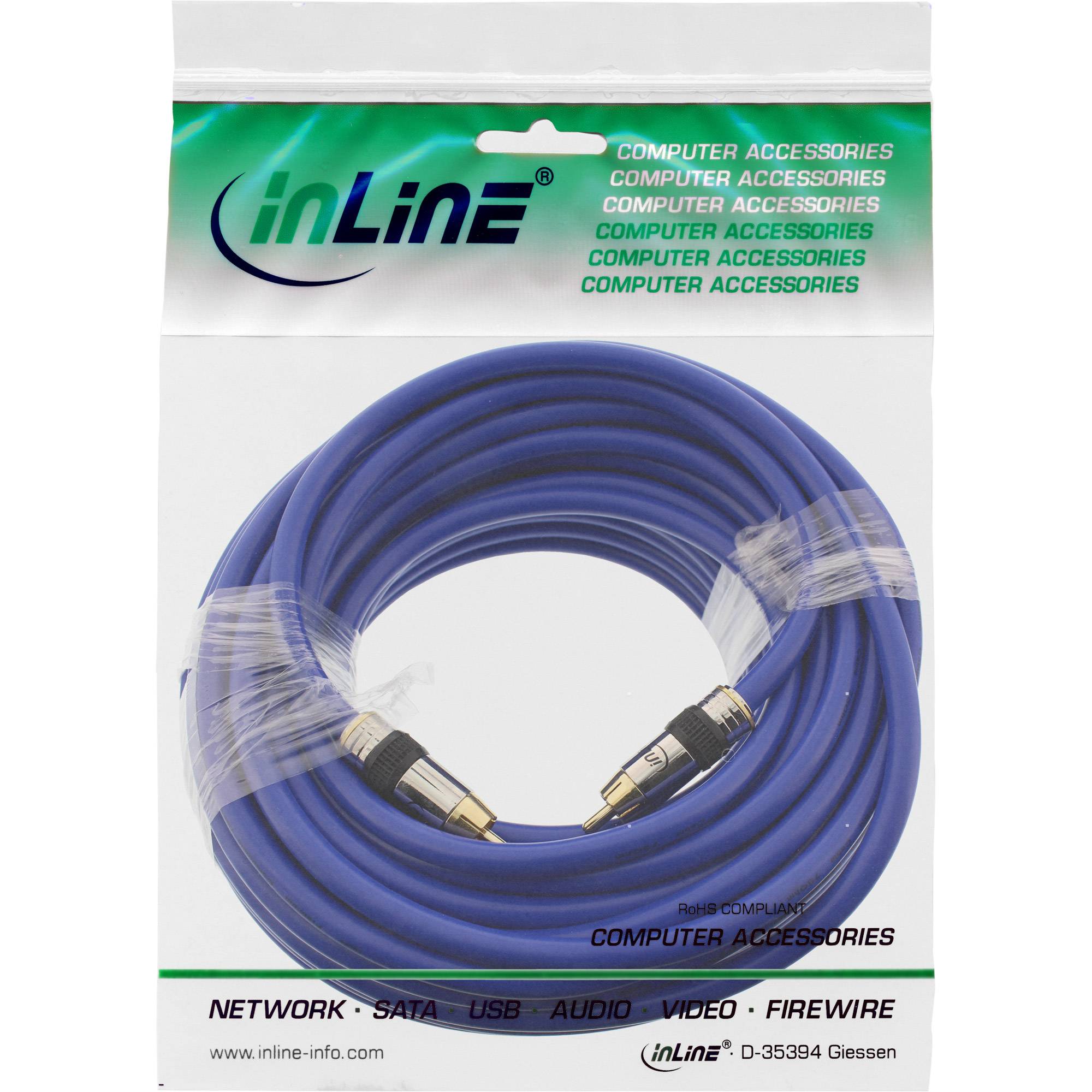 INLINE - Cinch Kabel VIDEO & digital AUDIO - PREMIUM - 1x Cinch St / St - 20m