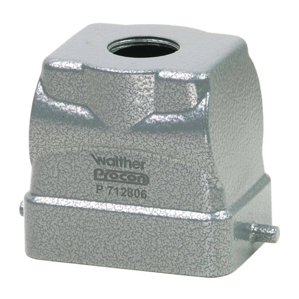 Eine metallische Walther Procon-Komponente mit strukturierter Oberfläche, gekennzeichnet mit P 712806, mit zentraler Öffnung an der Oberseite, verwendet in industriellen Umgebungen.