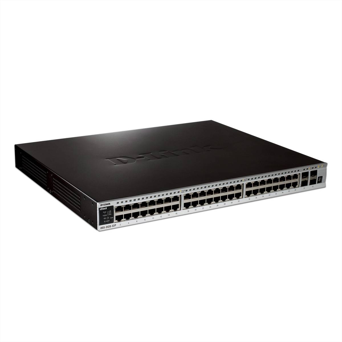 D-Link DGS-3420-52T 52-Port xStack Layer 2+ Managed Stackable Gigabit PoE Switch