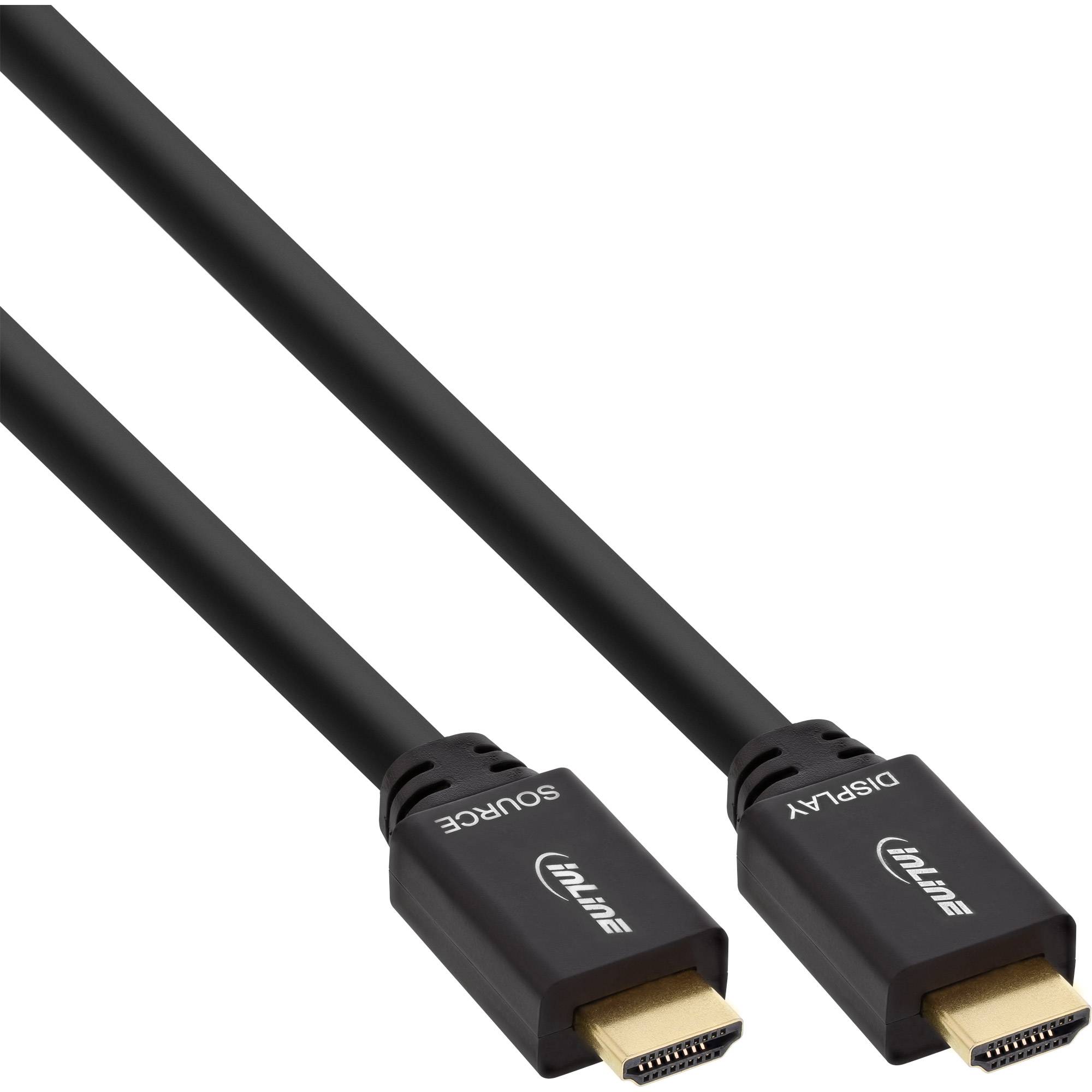 INLINE - HDMI-High Speed Kabel mit Eth. - ST / ST - aktiv - schwarz / gold - 40m