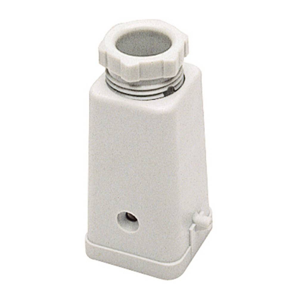 Ein weißer, rechteckiger Adapterstecker mit einem zylindrischen Oberteil und einem kleinen Loch an der Seite.