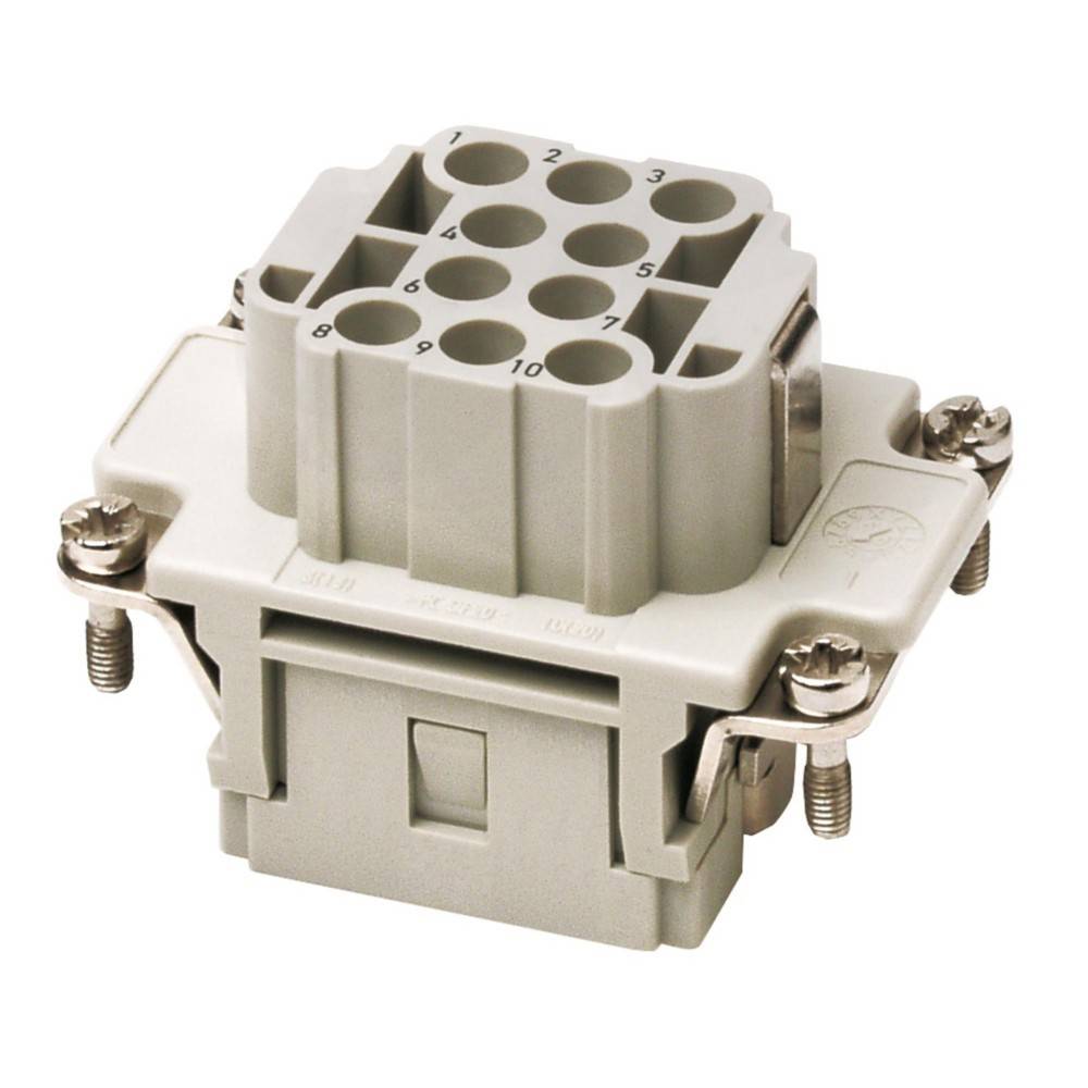 Rechteckiger Mehrpin-Elektrostecker mit Metallschrauben, geeignet für industrielle Anwendungen.