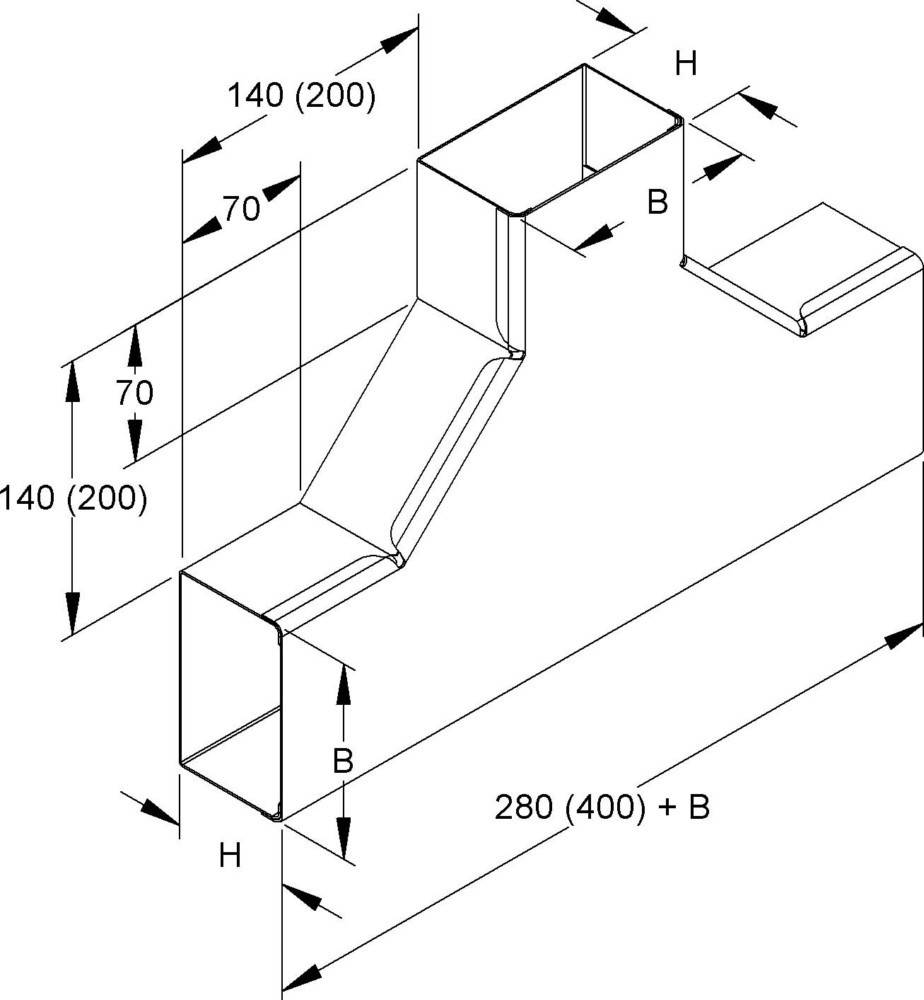 Niedax T-Stück, 90 Grad LUTC 80.080