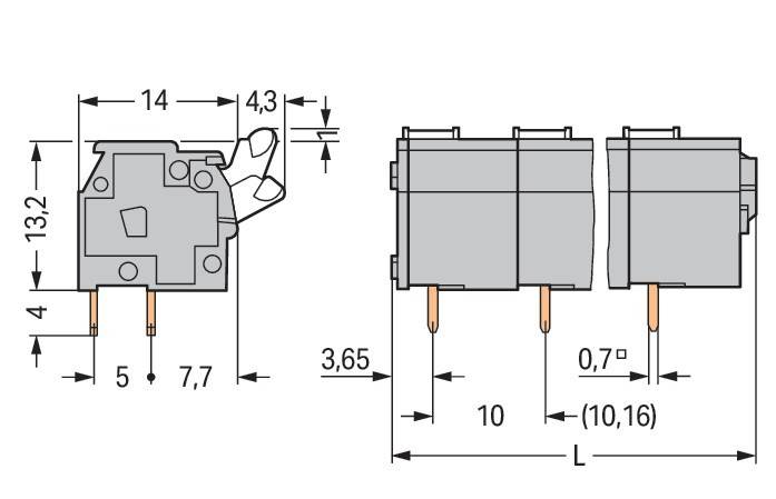 WAGO GmbH & Co. KG Leiterplattenklemme 255-606/333-000