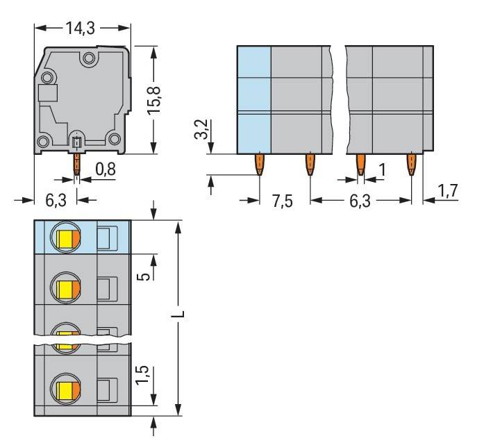 WAGO GmbH & Co. KG Leiterplattenklemme 739-203