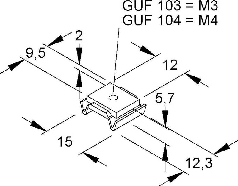 Niedax Gleitmuttern GUF 104