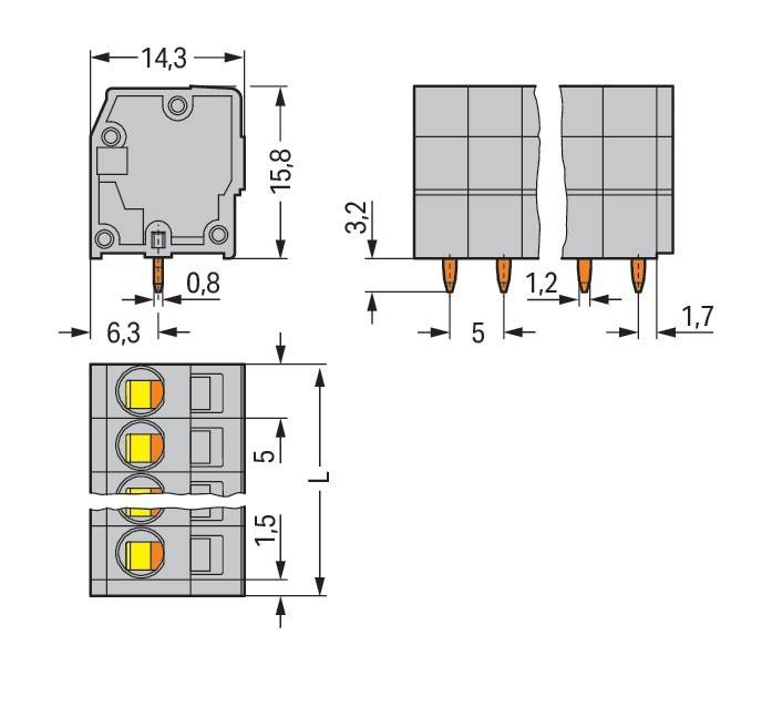 WAGO GmbH & Co. KG Leiterplattenklemme 739-115