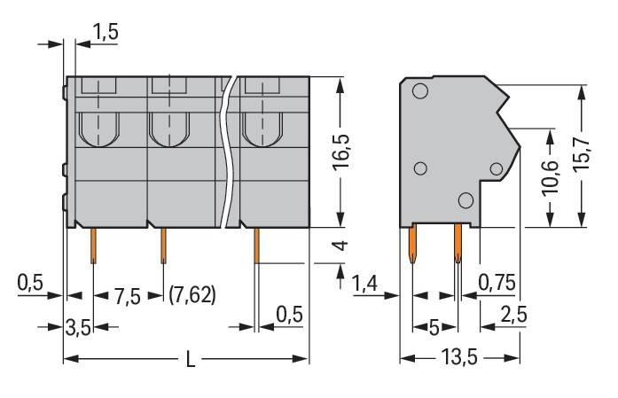 WAGO GmbH & Co. KG 2-Leiter-Leiterplattenkle. 254-256