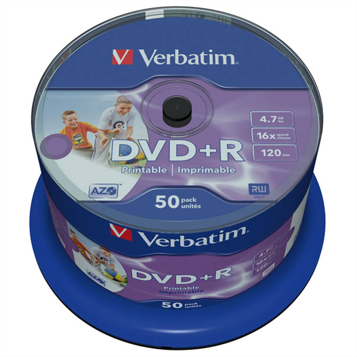Verbatim - 50 x DVD+R - 4.7 GB 16x - Bedruckbarer Innenring, in Fotoqualität bedruckbare Oberfläche